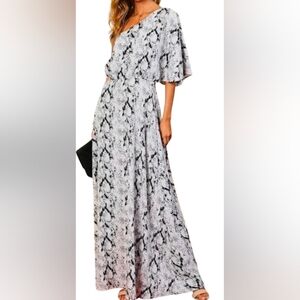 One Shoulder Snake Print Dress